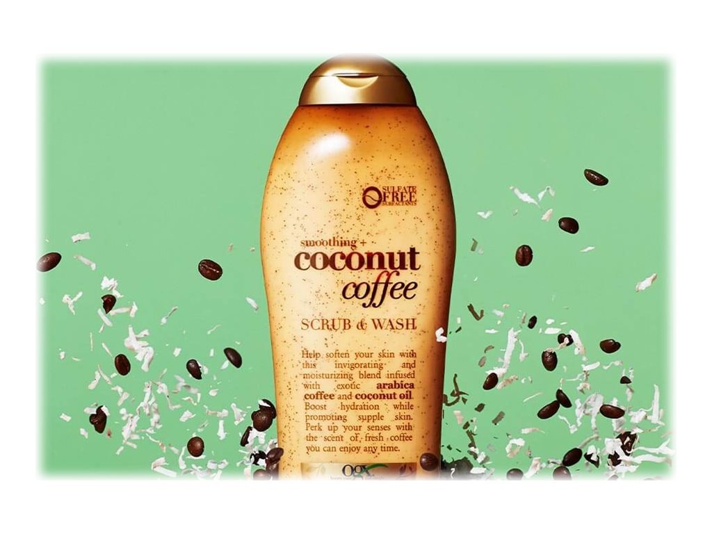 OGX Smoothing +Coconut Coffee Scrub & Body Wash 577ml London Drugs