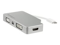 StarTech.com Adaptador USB-C Multipuertos de Vídeo - de Aluminio - USB Tipo C a VGA / 4K HDMI/Mini DisplayPort/DVI