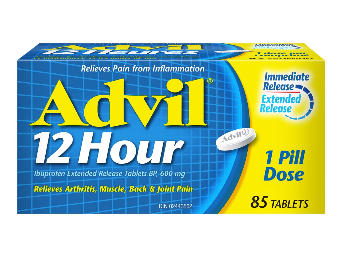 Advil 12 Hour Ibuprofen Extended Release Tablets 600mg 85s