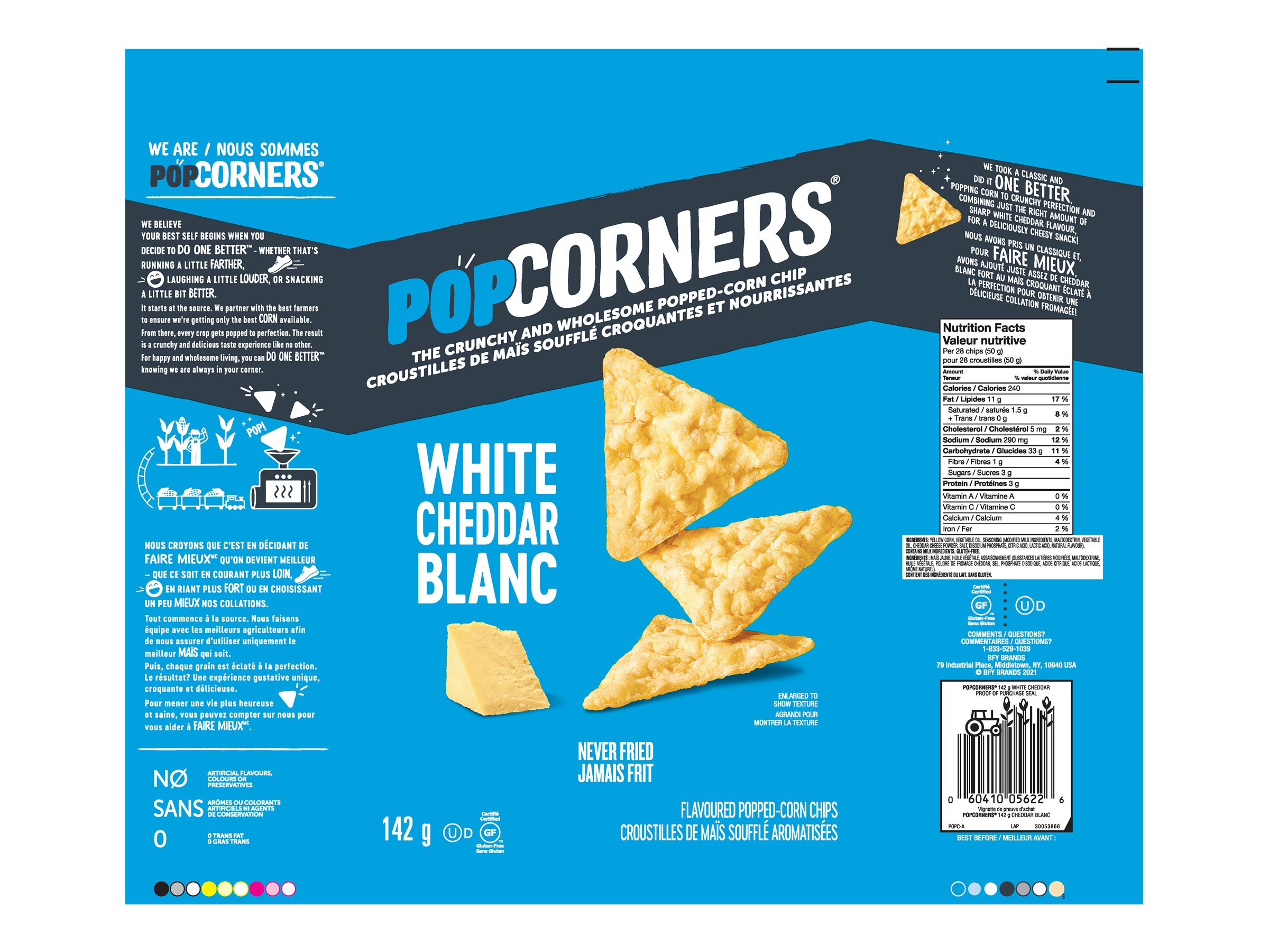 Popcorners White Cheddar Rice Chips 142g