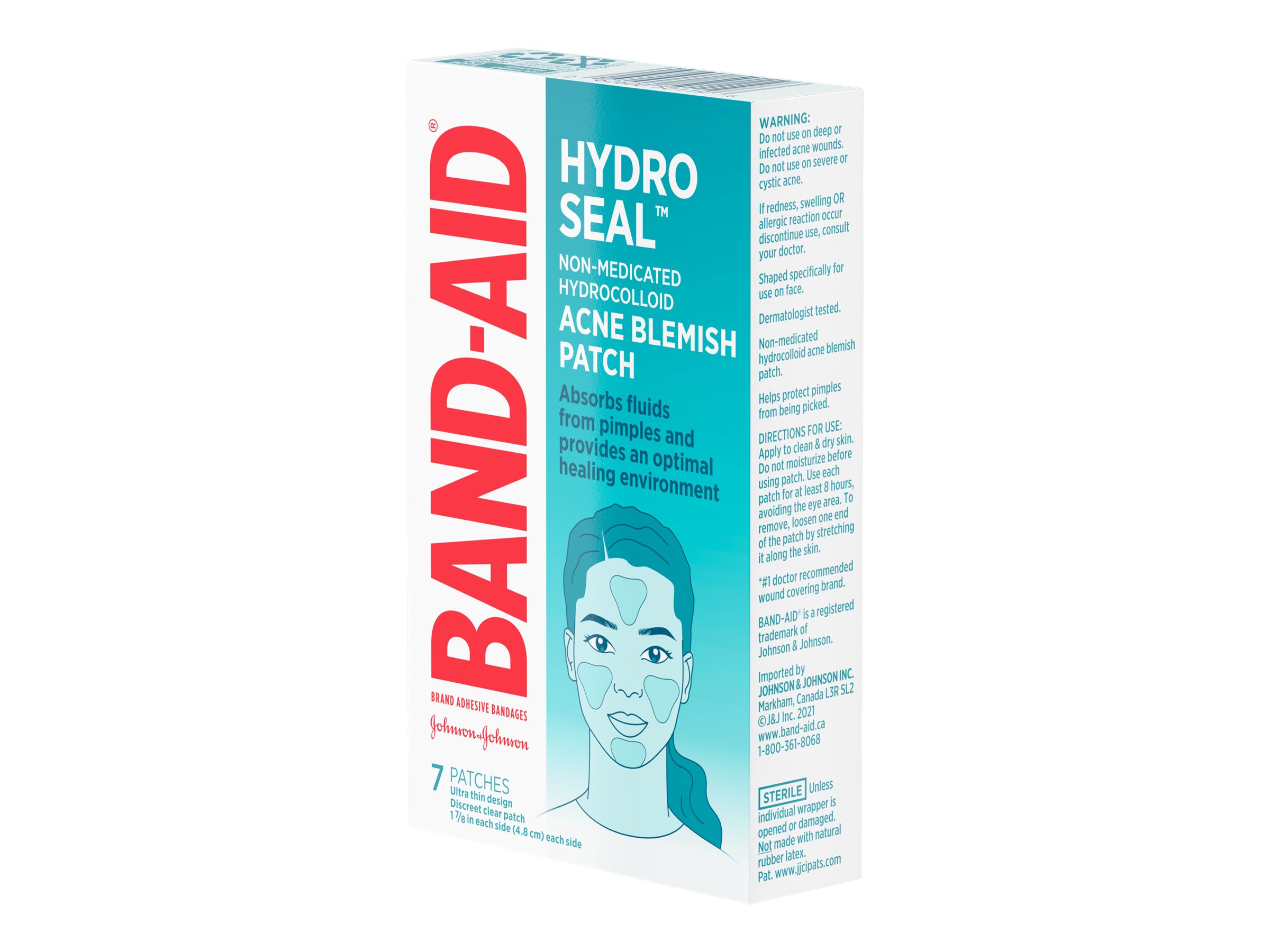 BANDAID Hydro Seal Nonmedicated Hydrocolloid Acne Blemish Patch 7s