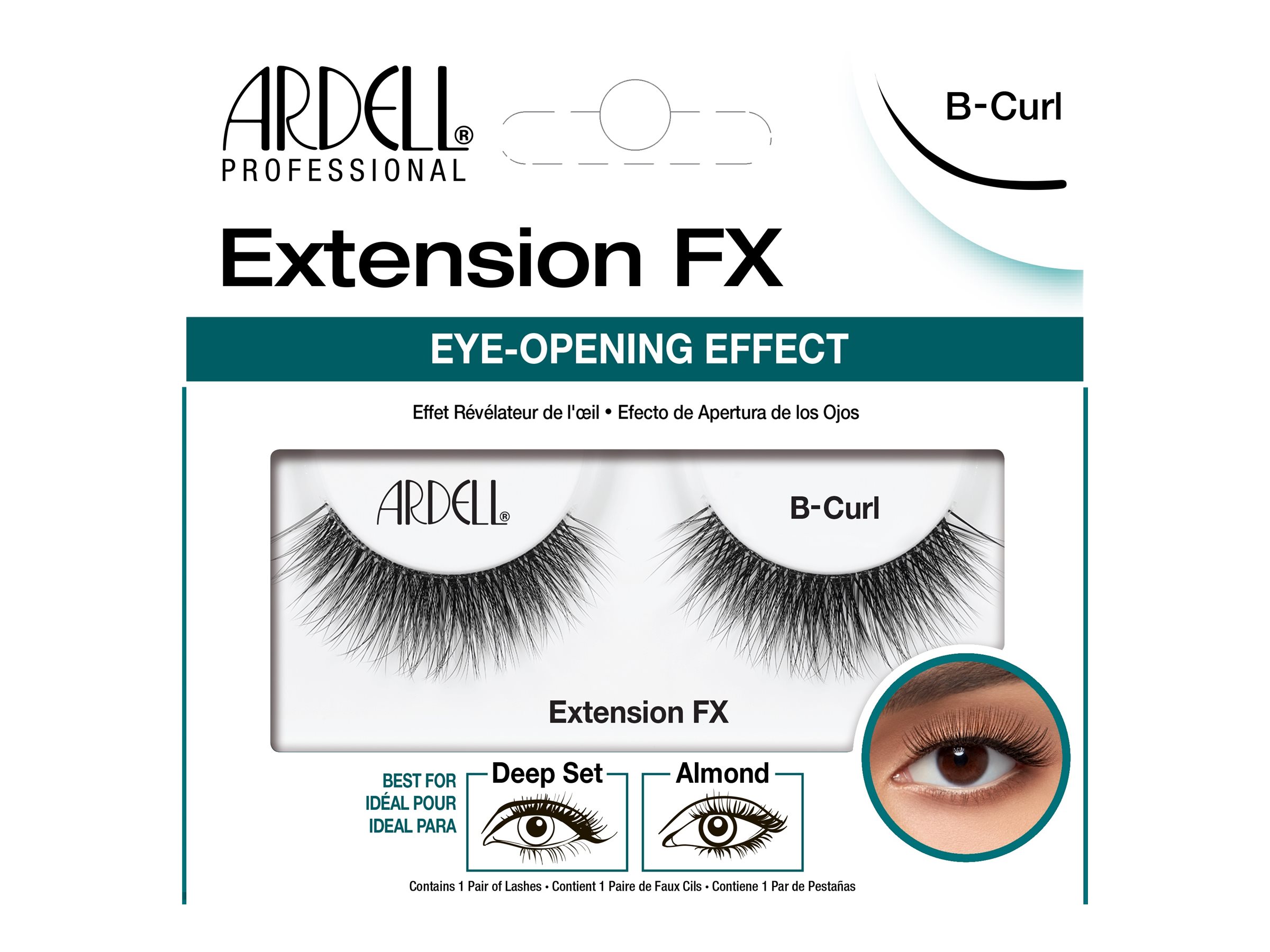 Ardell Professional Extension FX EyeOpening Effect False Lashes BCurl Black 1 pair