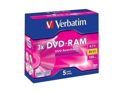 Verbatim DVD-RAM x 5 - 4.7 GB - soportes de almacenamiento