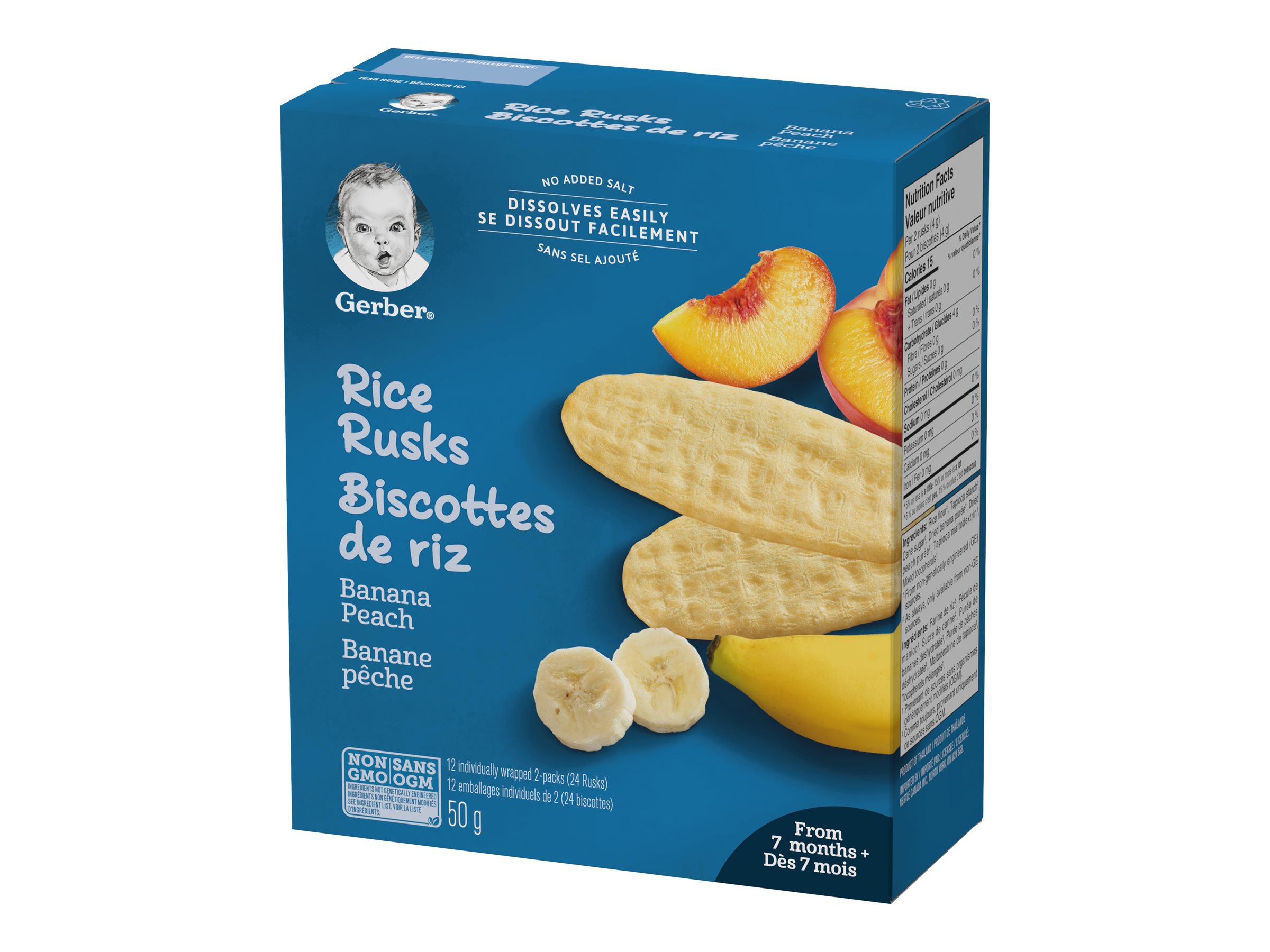 GERBER RUSKS BANANA PEACH 50G