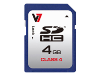 V7 VASDH4GCL4R Flash memory card - 4 GB - Class 4 - SDHC - blue - Flash memory card - 4 GB - Class 4 - SDHC - blue
