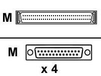 Digi 4PT DB25M DTE FAN-OUT CABLE FOR ACCELEPORT XP