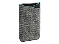 Dicota L&ouml;v Sleeve - &Eacute;tui protecteur pour t&eacute;l&eacute;phone cellulaire - tissu, cuir - noir, bleu - Dicota L&ouml;v Sleeve - &Eacute;tui protecteur pour t&eacute;l&eacute;phone cellulaire