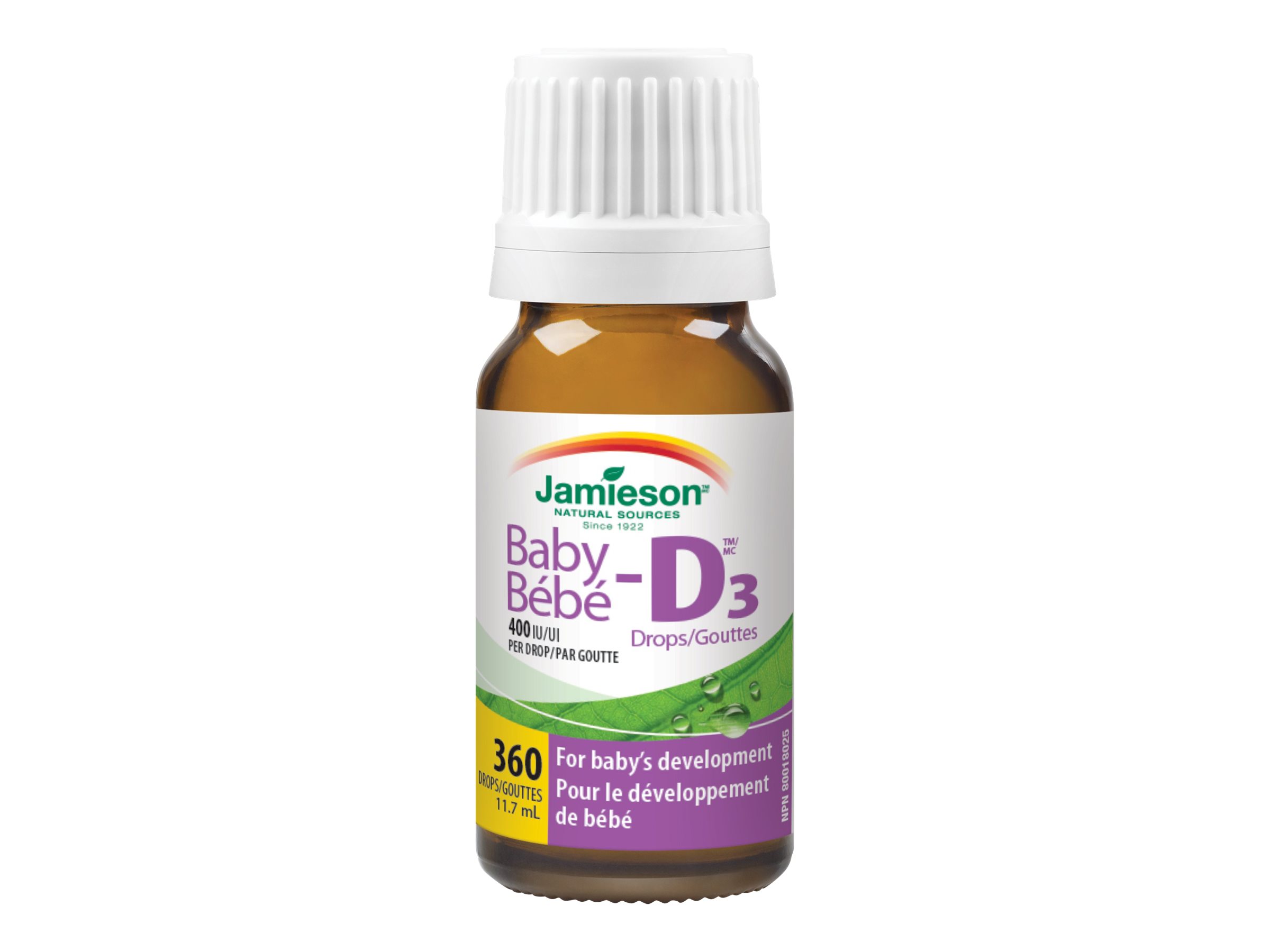 Jamieson BabyD Vitamin D3 Droplets 400 iu 11.7ml London Drugs