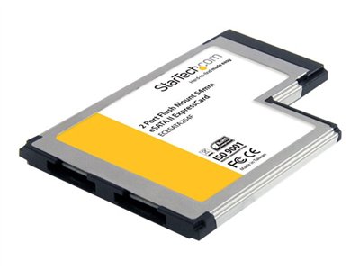 StarTech.com 2 Port Flush Mount ExpressCard 54mm eSATA II Controller Adapter Card