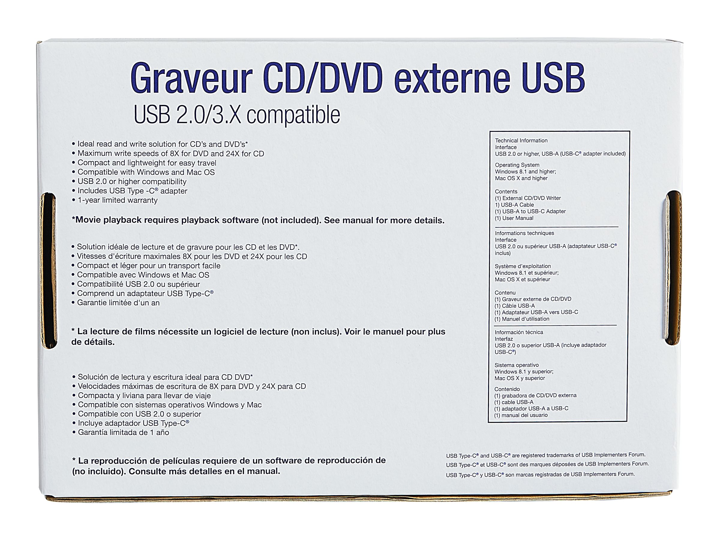 Verbatim External CD/DVD Writer 71123