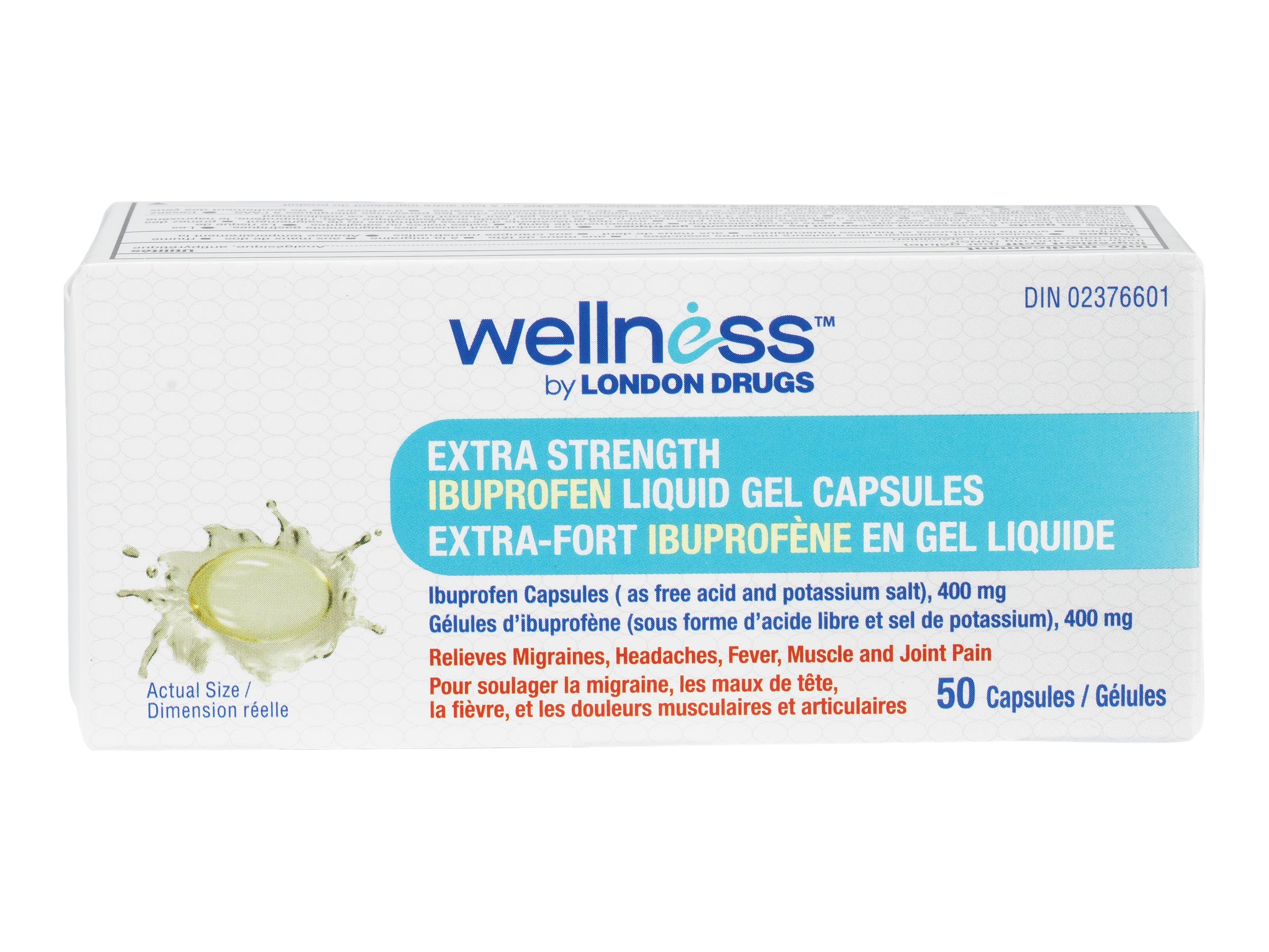 Wellness by London Drugs Ibuprofen Liquid Gel Capsules Extra Strength