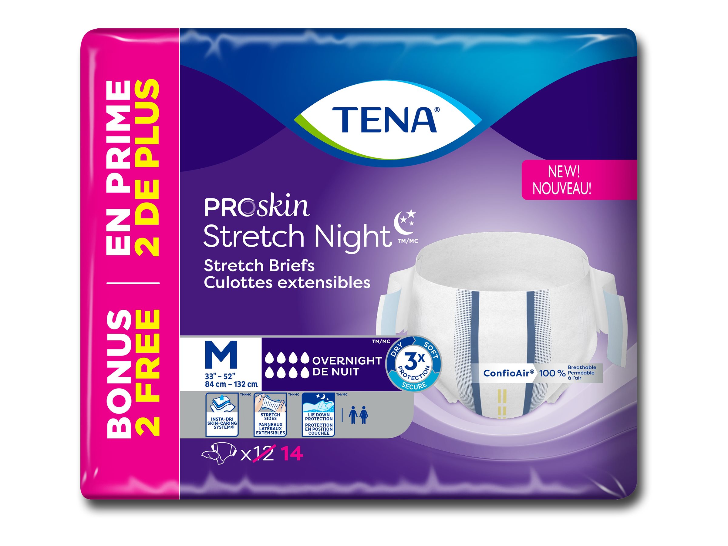 Tena Proskin Overnight Unisex Incontinence Underwear Medium 12s 