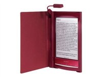 Sony PRSA-CL10 - Coque de protection pour lecteur eBook - cuir synth&eacute;tique, polyur&eacute;thane - rouge - pour Sony PRS-T1, PRS-T1WC - Sony PRSA-CL10 - Coque de protection pour lecteur eBook