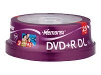 Memorex 25PK MEMOREX DVD+R 8.5GB DL SPINDLE