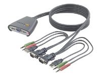 Belkin 2-Port KVM Switch with Audio Support and Built-In Cabling