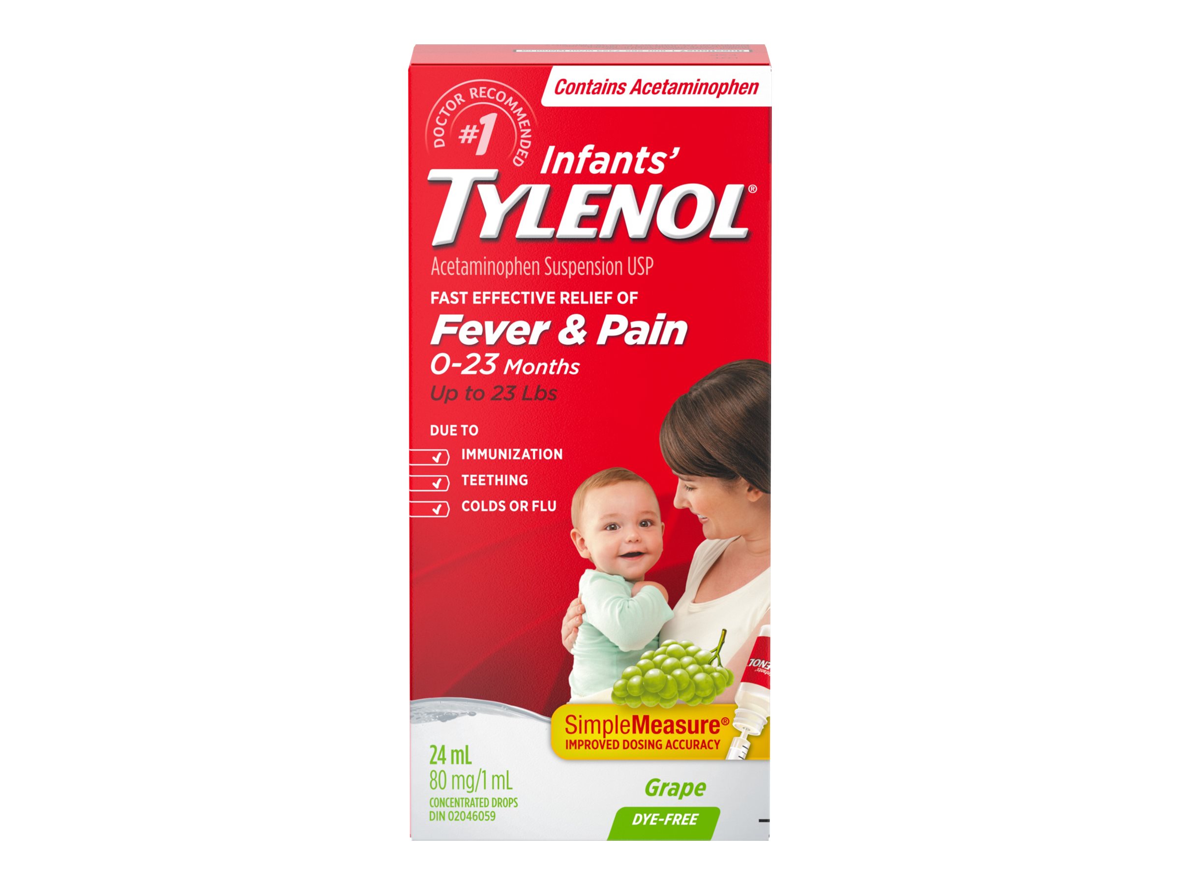 Tylenol* Infants Fever & Pain Relief Concentrated Drops Dye Free