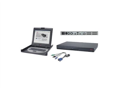 APC 2x1x16 Digital KVM with APC 17" Rack LCD Monitor Keyboard Mouse