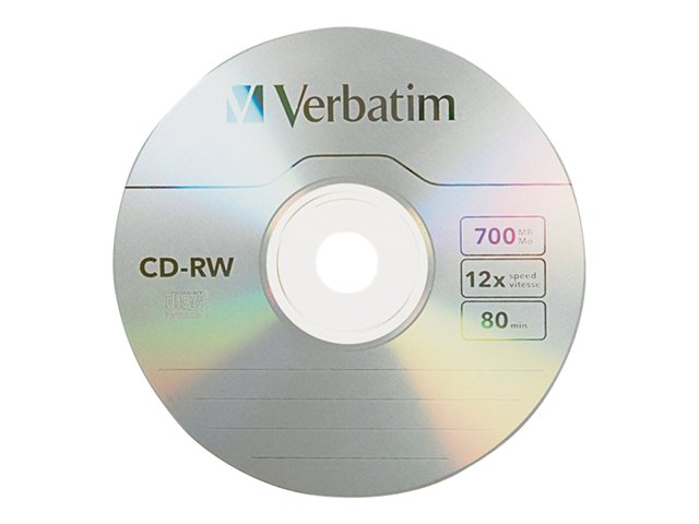 Verbatim 10Pk Cdrw 80Min 700Mb 4X Datalifeplus Col