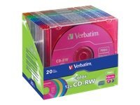 Verbatim 20Pk Cdrw 80Min 700Mb 12X Col Slim Jc