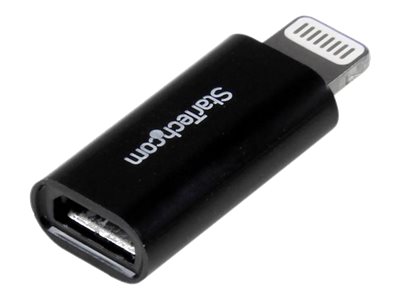 Image of StarTech.com Black Apple Lightning to Micro USB Adapter - iPhone iPod iPad - iPad / iPhone / iPod charging / data adapter - Lightning / USB
