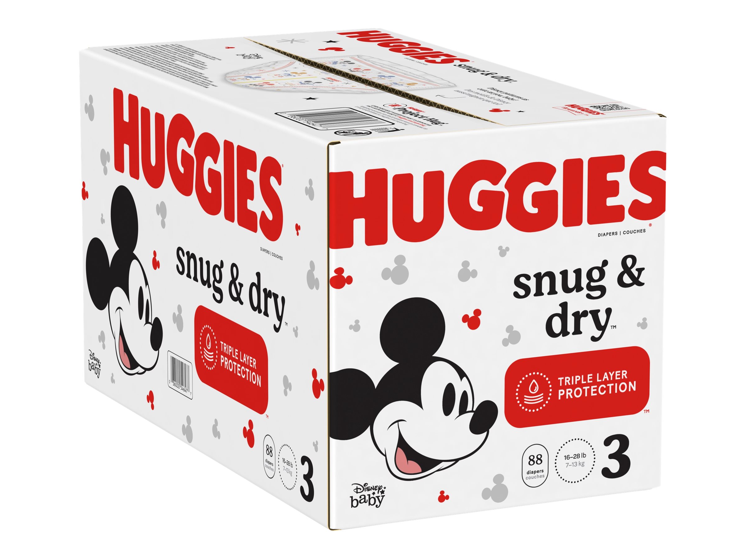 Huggies Snug & Dry Diapers Mickey Mouse Size 3 88s