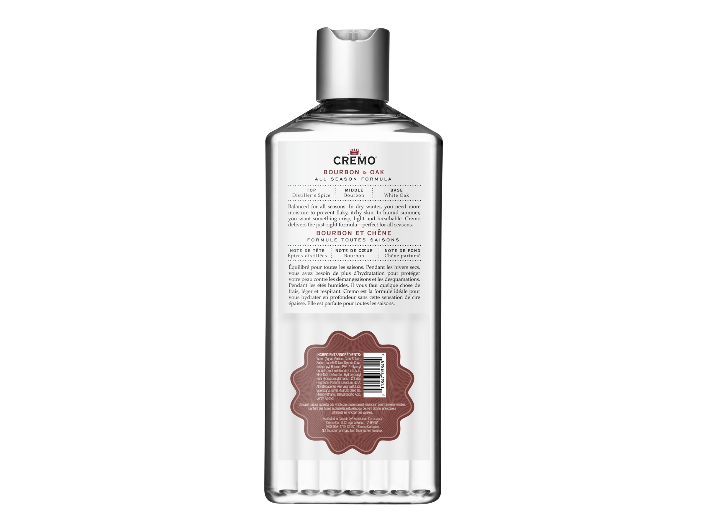 CREMO BODY WASH BOURBON/OAK 473ML