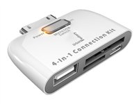 Urban Factory Connection Kit for iPad - Lecteur de carte - 4 en 1 ( miniSD, RS-MMC, microSD, SDHC ) - connecteur Apple Dock