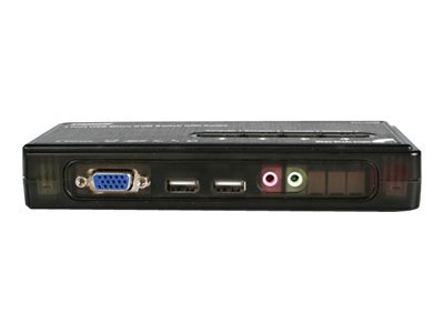 StarTech.com 4 Port Black USB KVM Switch Kit with Cables and Audio