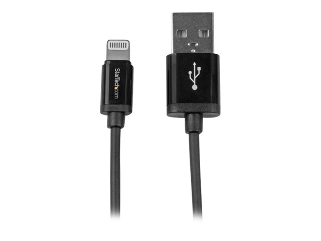 Image of StarTech.com 11in Short Black Apple 8pin Lightning to USB Cable iPhone iPad - iPad / iPhone / iPod charging / data cable - Lightning / USB - 30 cm