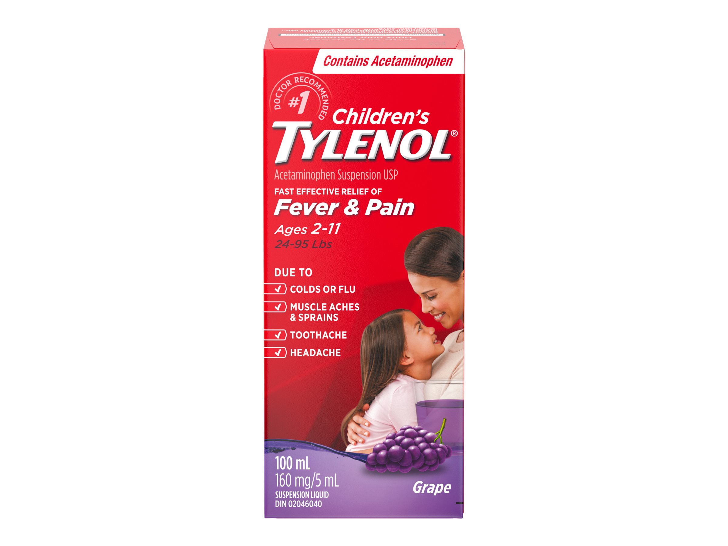 Tylenol* Children's Suspension Liquid Grape Punch 100ml London Drugs