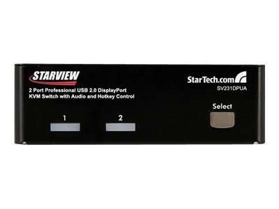 StarTech.com 2 Port Professional USB DisplayPort KVM Switch with Audio