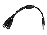 StarTech.com 3.5mm 4 Pin to 2x 3 Pin 3.5mm Headset Splitter Adapter - Répartiteur audio - 28 AWG - fiche mini-phone Stéréo 3,5 mm (M) - fiche mini-phone Stéréo 3,5 mm (F) - noir
