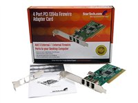 StarTech.com 4 port PCI 1394a FireWire Adapter Card - 3 External 1 Internal - Adaptateur FireWire - PCI - Firewire - 3 ports
