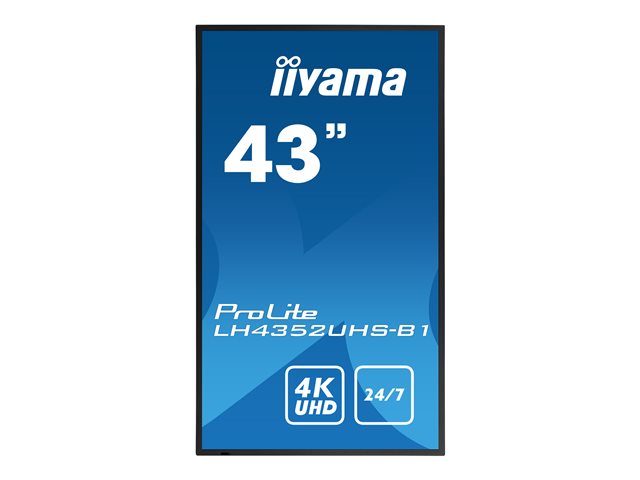IIYAMA LH4352UHS-B1 109,22cm 43Zoll UHD IPS Landscape and Portrait 500cd/m2 DVI-I VGA DP 3xHDMI DP MST 2xUSB2.0 LAN/RS232 PC-Slot