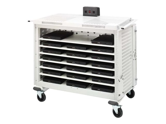 Brettford 20Unit Laptop Cart Horiz Front/Rear Acc Pwr Brain
