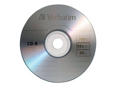 Verbatim 100Pk Cdr 80Min 700Mb 52X Branded Spindle