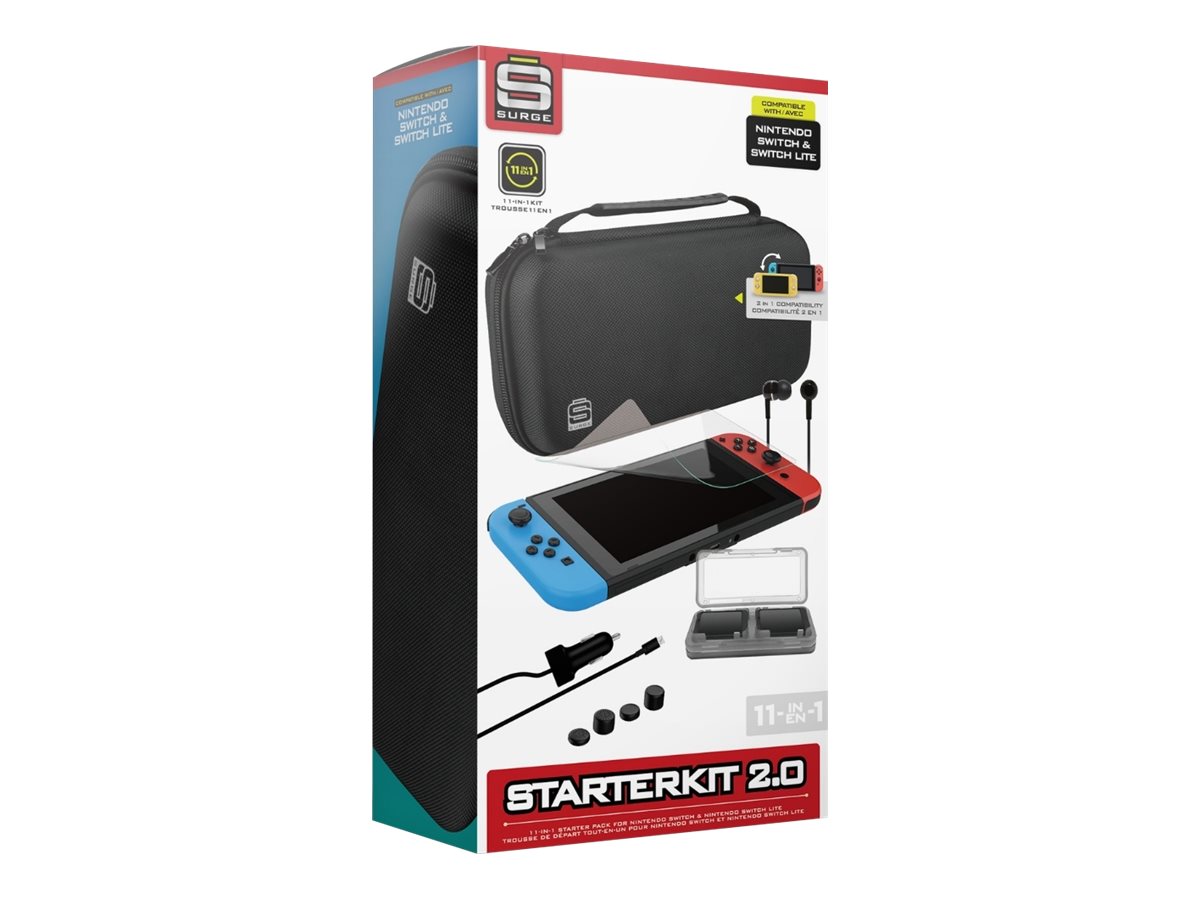 Surge Starter Kit 2.0 for Nintendo Switch/Switch Lite - Black - 10 piece