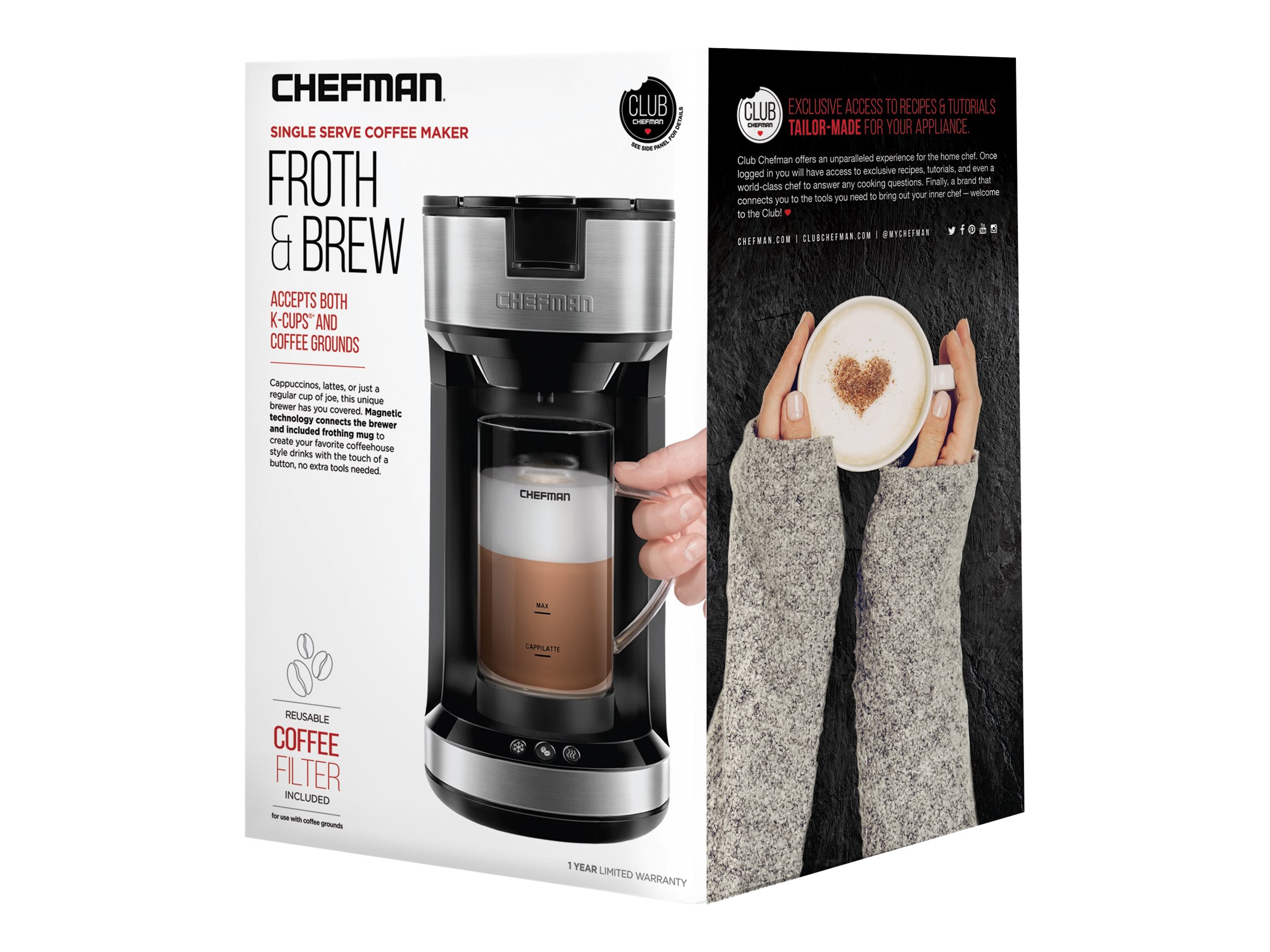 Chefman Froth Brew Single Serve Coffee Maker Black at Gregory Williams blog