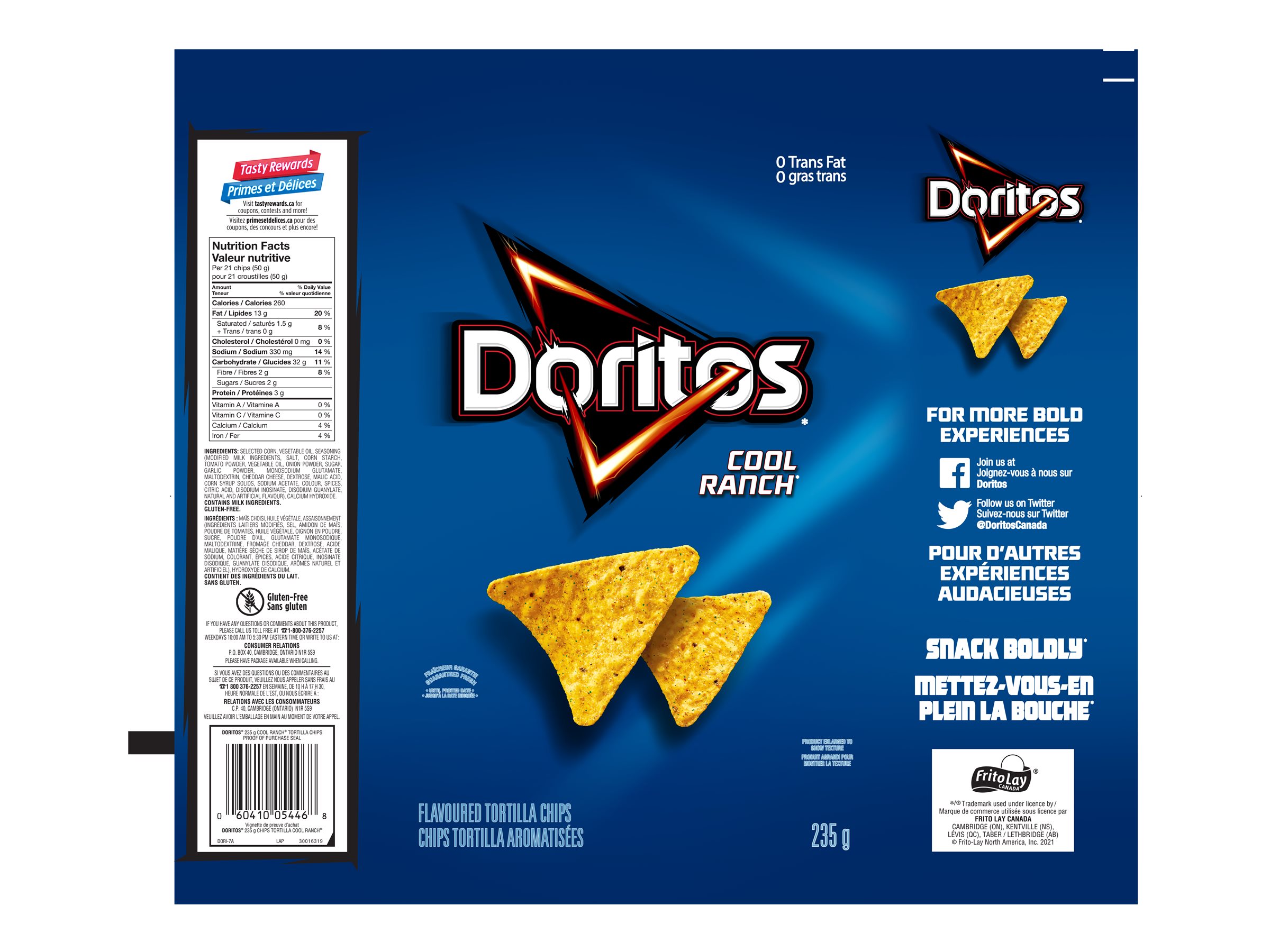 Doritos Tortilla Chips Cool Ranch 235g