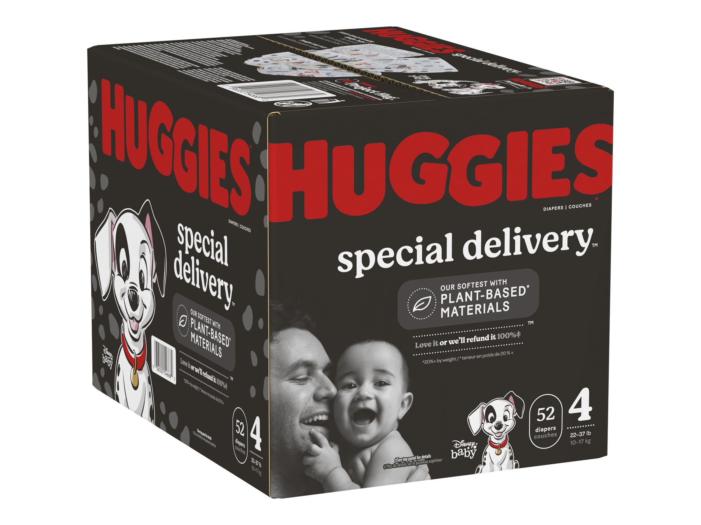 Huggies Special Delivery Diapers 101 Dalmatians Size 4 52s