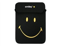 PORT Urban Line SMILEY REVERSIBLE Skin - Housse d'ordinateur portable - 12" - noir, jaune - PORT Urban Line SMILEY REVERSIBLE Skin