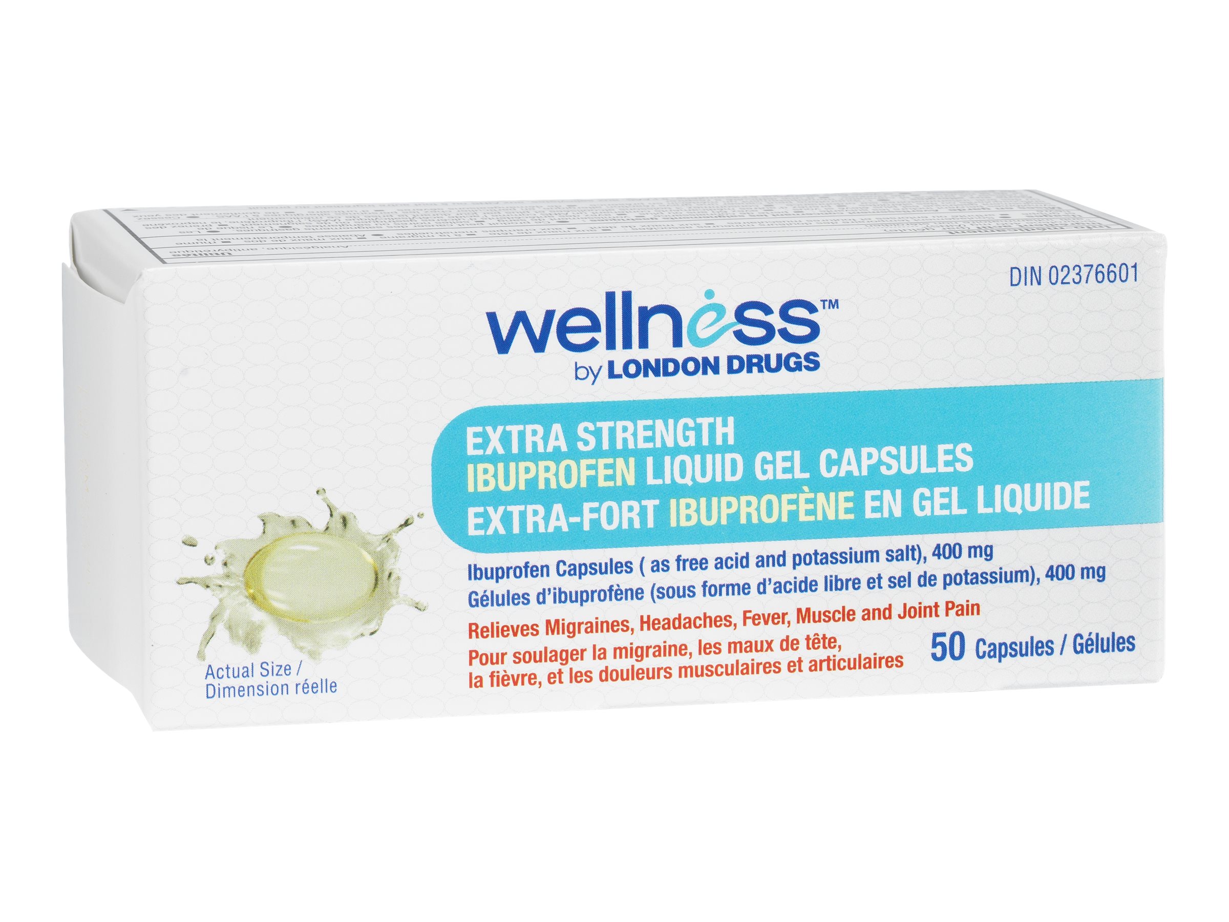 Wellness by London Drugs Ibuprofen Liquid Gel Capsules Extra Strength