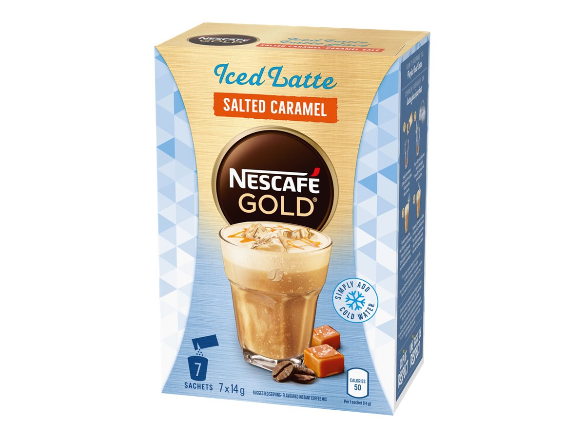 Nescafe Gold Iced Latte Coffee Mix Salted Caramel 7 x 14g