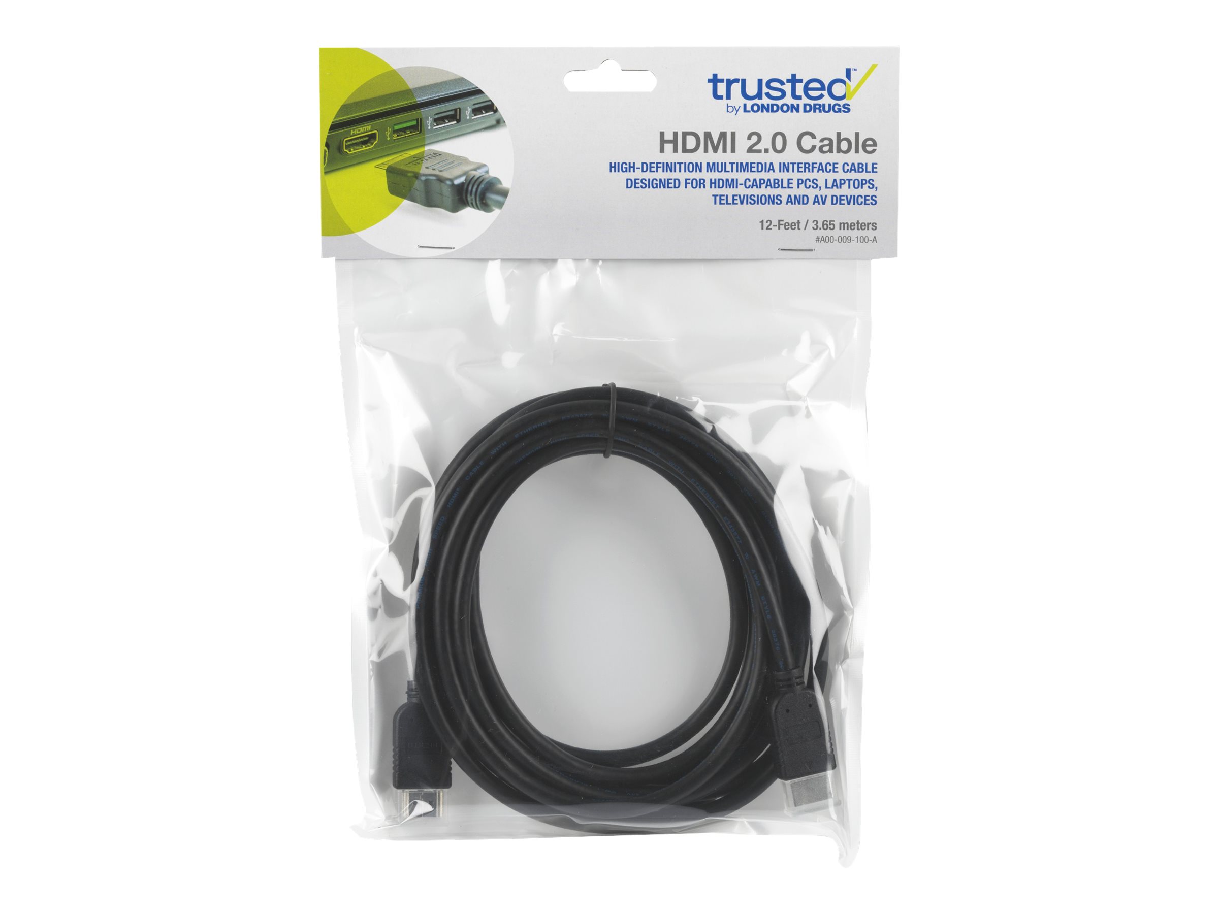 Trusted by London Drugs HDMI Cable 3.65m Black A00009100A