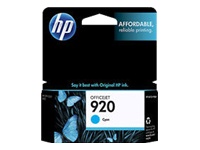 HP 920 CH634AN - print cartridge - 1 x cyan - 300 pages - for Officejet 6000, 6500, 6500 E709a, 6500A, 6500A E710a, 7000, 7500A E910a, 7500A E910c - CH634AN - print cartridge - 1 x cyan - 300 pages - for Officejet 6000, 6500, 6500 E709a, 6500A, 6500A E710a, 7000, 7500A E910a, 7500A E910c