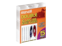 Maxell Double Slimline Jewel Cases CD-391 Storage CD slim jewel case - capacity: 2 CD - clear (pack of 5 ) - Storage CD slim jewel case - capacity: 2 CD - clear (pack of 5 )