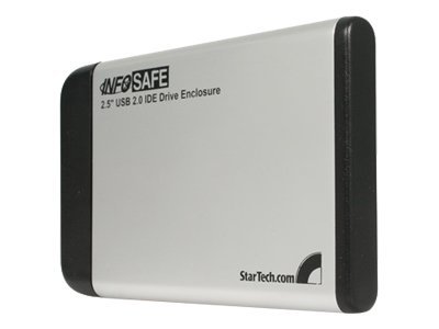 StarTech.com 2.5in Silver USB 2.0 to IDE External Hard Drive Enclosure