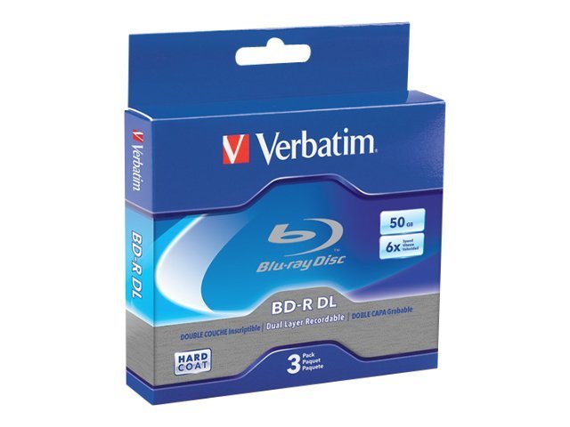 Verbatim 3PK BD-R DL 50GB 6X BRANDED JC