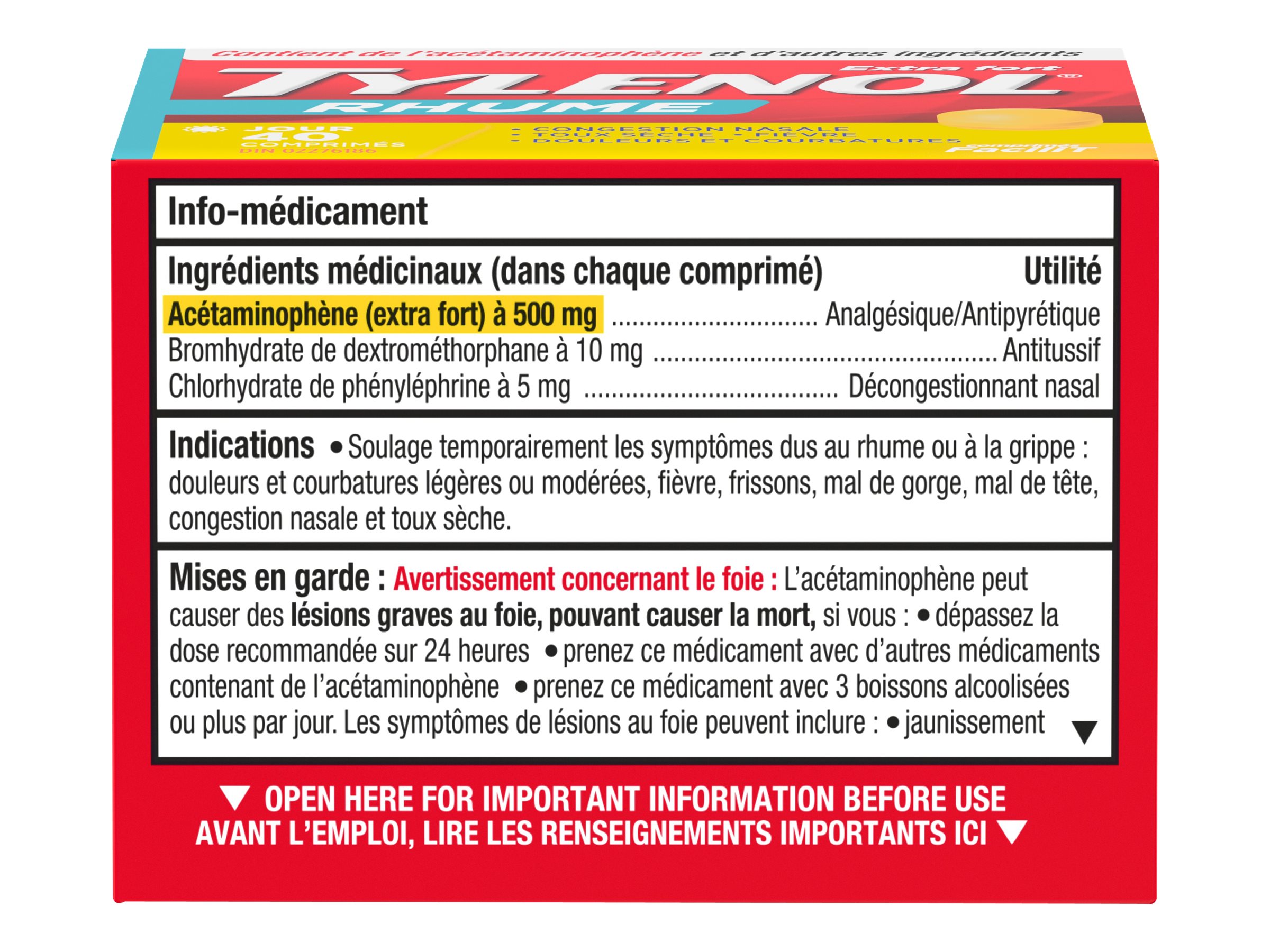 TYLENOL COLD DAYTIME 40'S