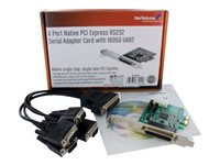 StarTech.com 4 Port Native PCI Express RS232 Serial Adapter Card with 16550 UART - Adaptateur série - PCI Express x1 - RS-232 - 4 ports